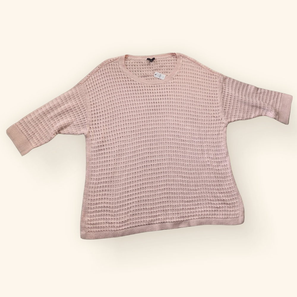 NWT Talbots Plus Coastal Sweater Open Weave Light Pink 3X